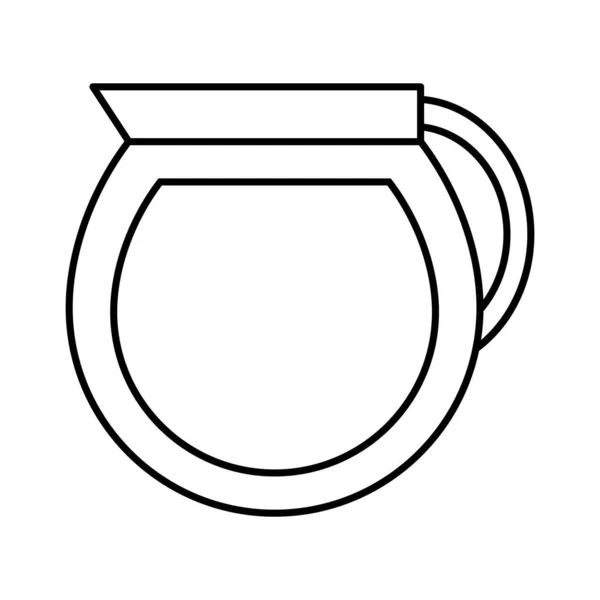 Thé pot ligne style icône vectoriel design — Image vectorielle