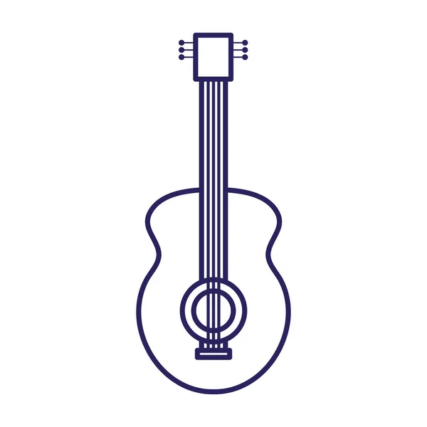 Guitar instrument line style icon vector design — Stock Vector