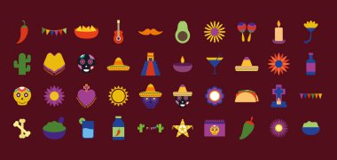 Meksika düz stil sembolü vektör tasarımı