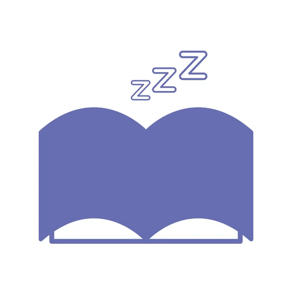 Línea de libro de dormir y relleno icono de estilo de diseño vectorial — Archivo Imágenes Vectoriales