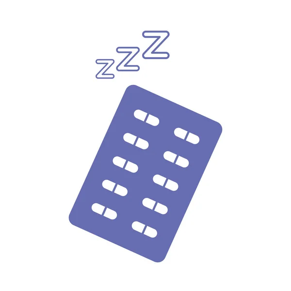 Pastillas para dormir línea y relleno icono de estilo diseño de vectores — Vector de stock