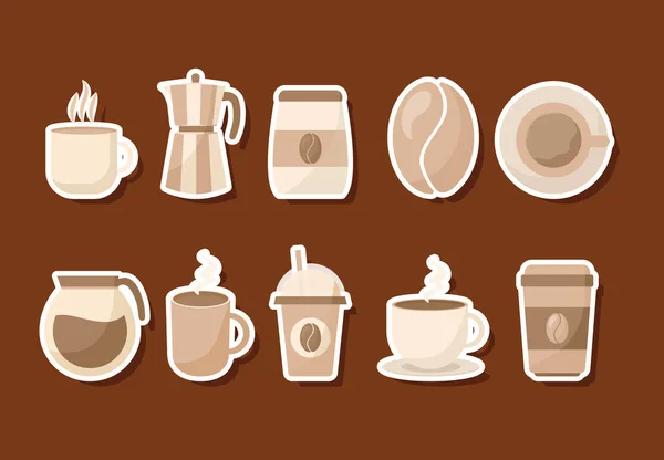 Koffie pictogram set vector ontwerp — Stockvector