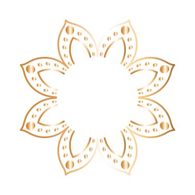 Çiçek şeklindeki altın vektör tasarımı süslemeleri