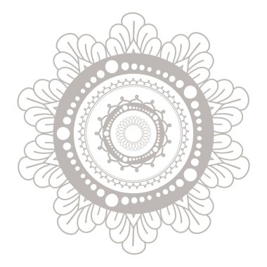 mandala gümüş çiçek şekilli vektör tasarımı