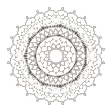 mandala gümüş çiçek şekilli vektör tasarımı