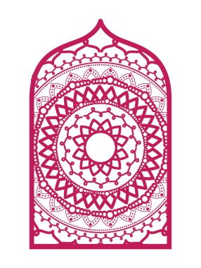 Çerçeve pembe vektör tasarımında mandala