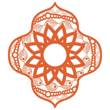 Çerçeve turuncu vektör tasarımında mandala
