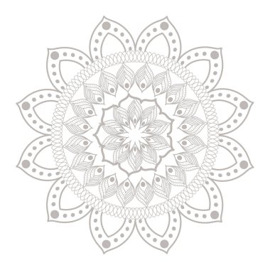 mandala gümüş çiçek şekilli vektör tasarımı
