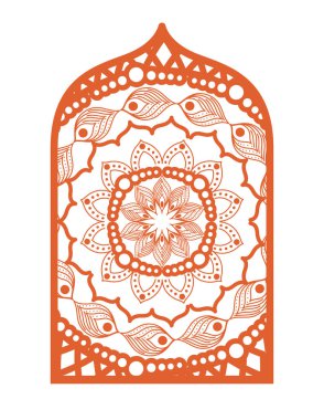 Çerçeve turuncu vektör tasarımında mandala