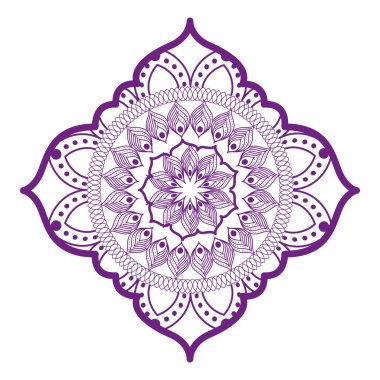 Çerçeve mor vektör tasarımında mandala