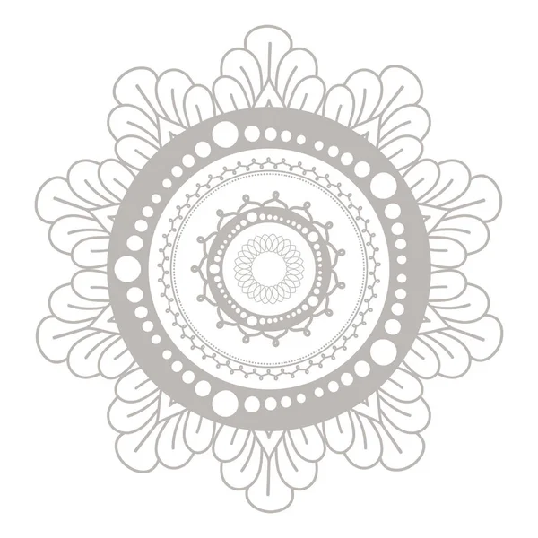 Mandala argent fleur en forme de vecteur design — Image vectorielle