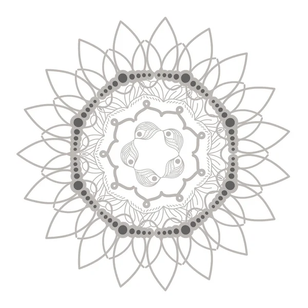Мандала срібна квітка у формі векторного дизайну — стоковий вектор