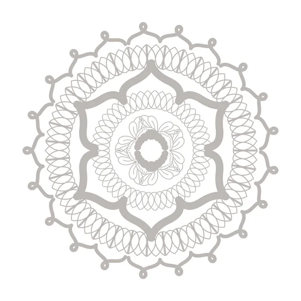 Mandala flor de prata em forma de design vetorial —  Vetores de Stock