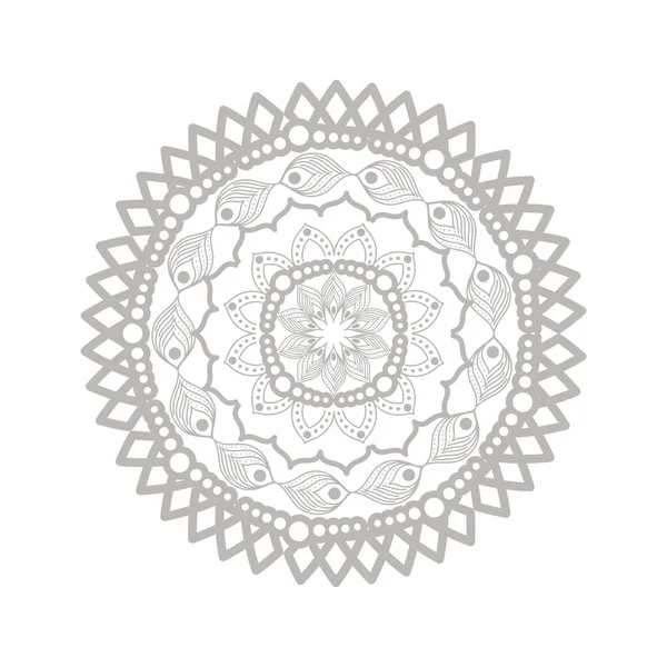 Diseño vectorial icono de plata mandala — Archivo Imágenes Vectoriales