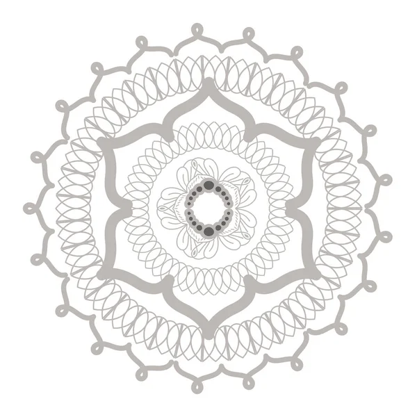 Мандала срібна квітка у формі векторного дизайну — стоковий вектор