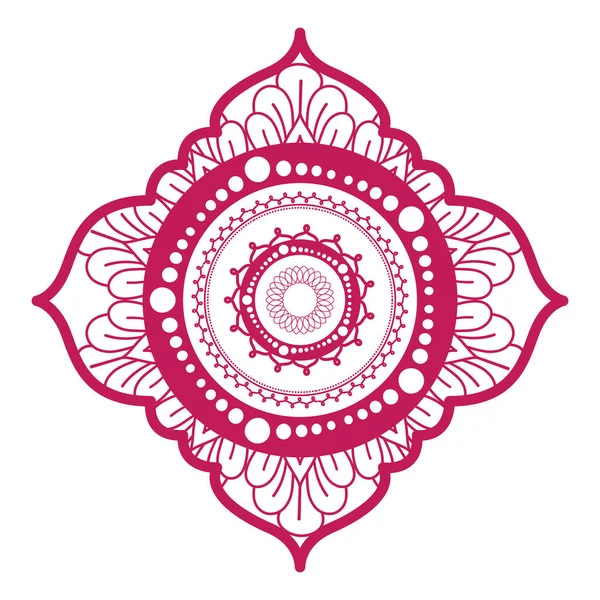 Mandala in cornice rosa disegno vettoriale — Vettoriale Stock