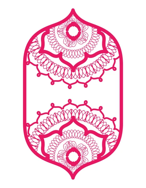 Mandala nel disegno vettoriale rosa cornice — Vettoriale Stock