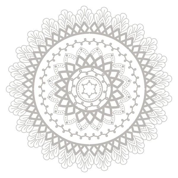 Diseño vectorial icono de plata mandala — Archivo Imágenes Vectoriales