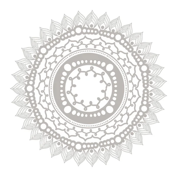 Diseño vectorial icono de plata mandala — Vector de stock