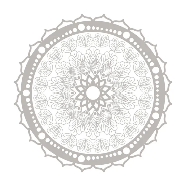 Diseño vectorial icono de plata mandala — Vector de stock