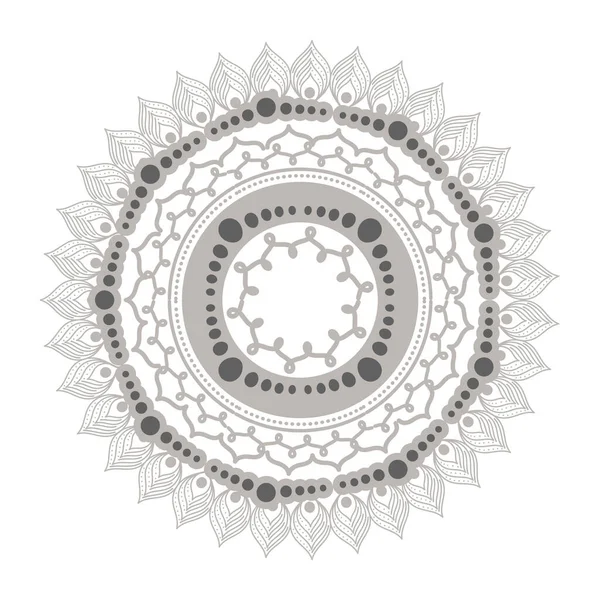 Diseño vectorial en forma de flor de plata mandala — Archivo Imágenes Vectoriales