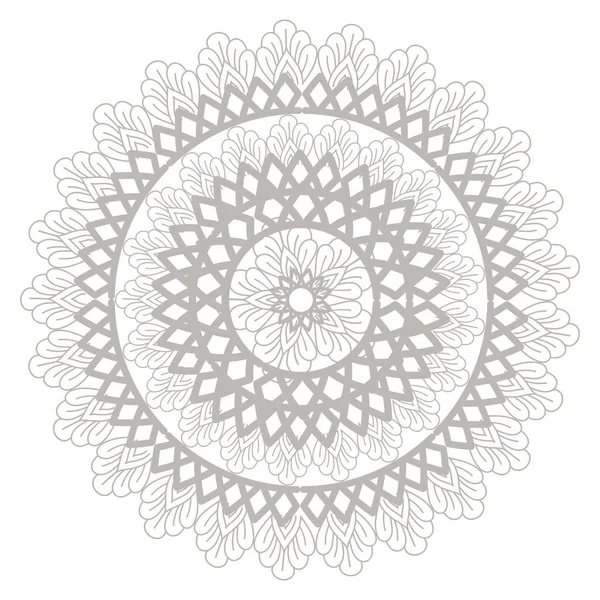 Diseño vectorial icono de plata mandala — Vector de stock