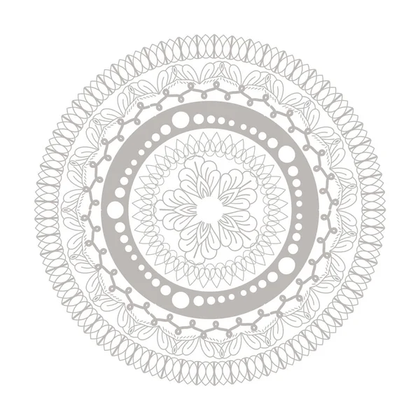 Diseño vectorial icono de plata mandala — Vector de stock