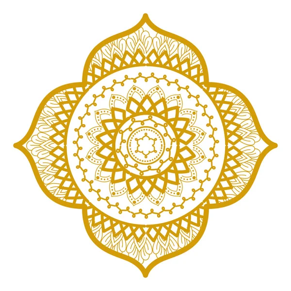Mandala in frame gold vector design — Stock Vector