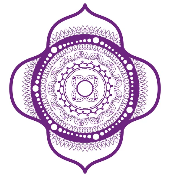 Mandala in frame purple vector design — Stock Vector