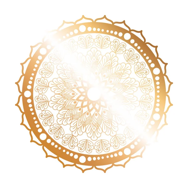 Diseño vectorial icono de oro mandala — Archivo Imágenes Vectoriales