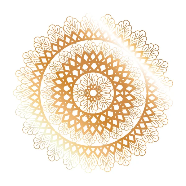 Mandala gold flower shaped vector design — Stock Vector
