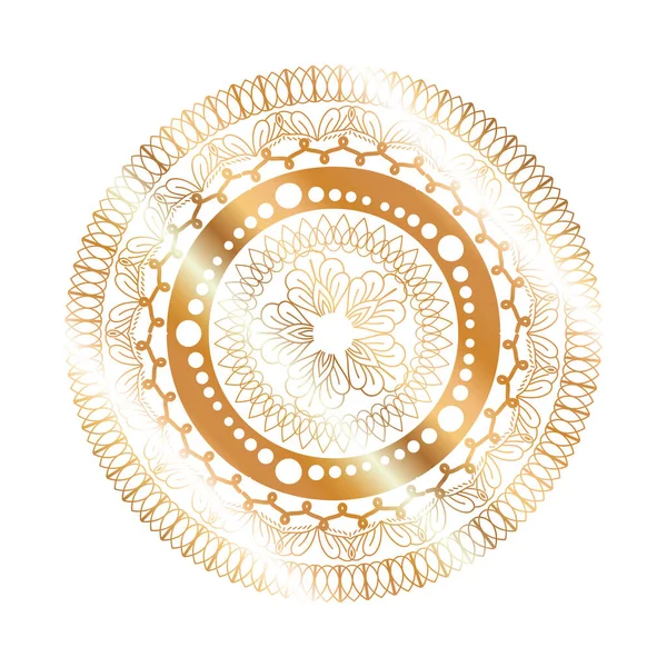 Diseño vectorial icono de oro mandala — Vector de stock