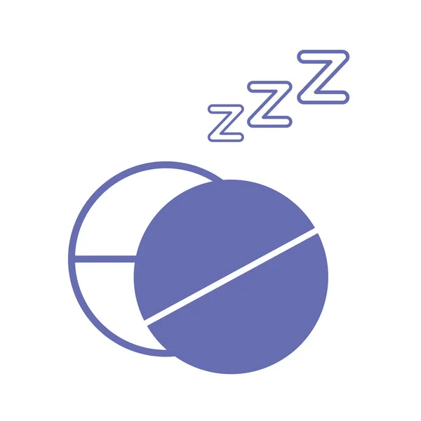 Pastillas para dormir línea y relleno icono de estilo diseño de vectores — Vector de stock