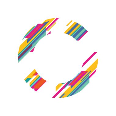 modern çember çerçeve çok renkli ve çizgili vektör tasarımı