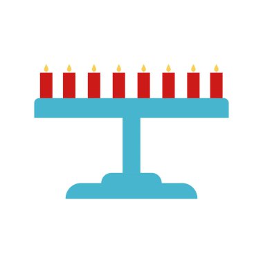 Yahudi menorası düz biçim ikon vektör tasarımı