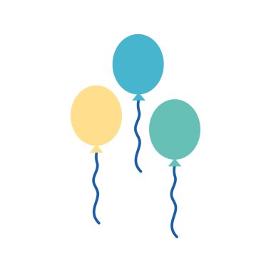 Parti balonları düz biçim ikon vektör tasarımı