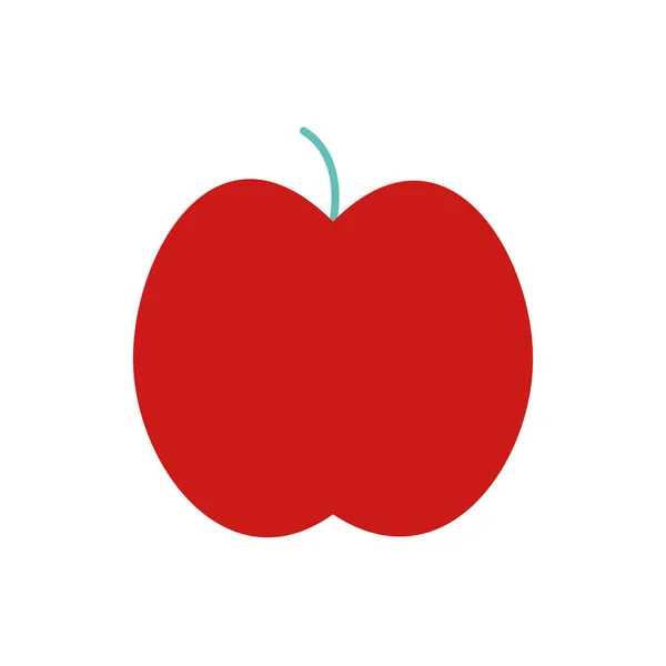 Apfelfrucht flach Stil Ikone Vektor-Design — Stockvektor