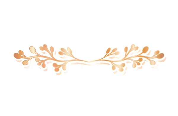Deler ornament bladeren goud vector ontwerp — Stockvector