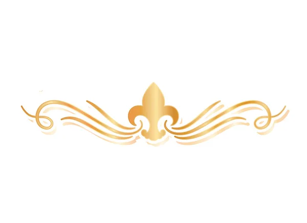 Dělič ornament s lisem květina zlatý vektor design — Stockový vektor