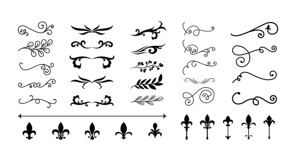 Verdelers ornamenten lijn stijl pictogram collectie vector ontwerp — Stockvector
