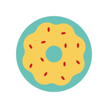 tatlı donut düz simge vektör tasarımı