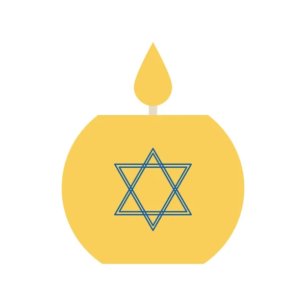 Jüdische Kerze flachen Stil Ikone Vektor-Design — Stockvektor