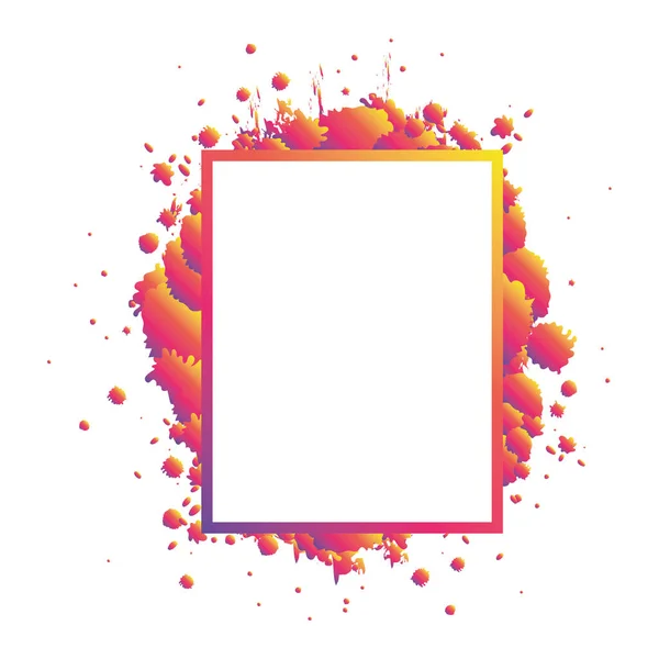 Modern frame pink and splash vector design — Stock Vector