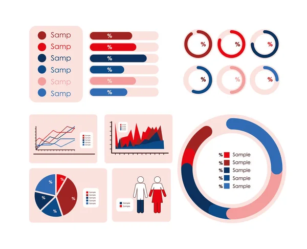 Infografisches Diagramm Set Vektor-Design — Stockvektor