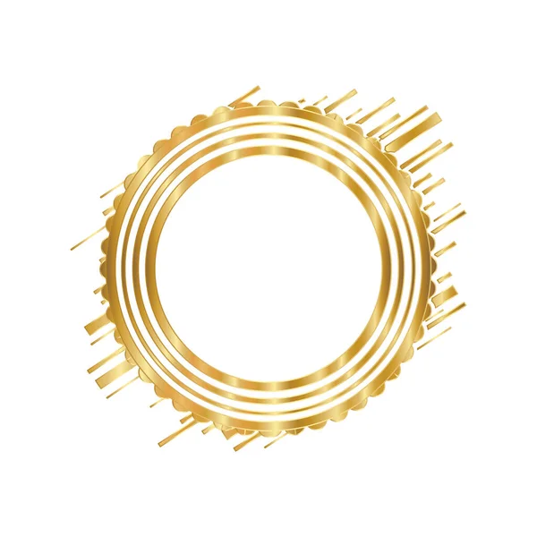 Moderno círculo marco oro vector diseño — Vector de stock