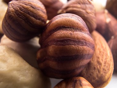 Çeşitli fıstıkların yakın görüntüsü