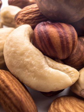 Çeşitli fıstıkların yakın görüntüsü