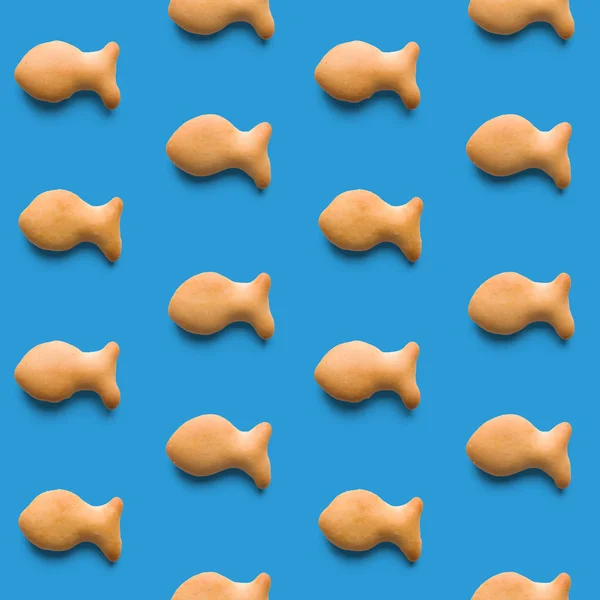 Kekse Auf Buntem Hintergrund Nahtloses Muster — Stockfoto