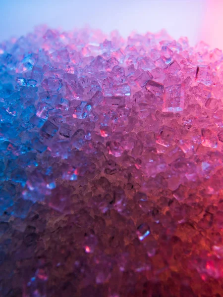 Surreal View White Sugar Crystals Colourful Light — Stock Photo, Image