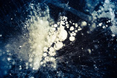 Hava kabarcıkları buz dondurulmuş